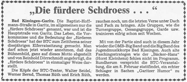 Die fürdere Schdross...